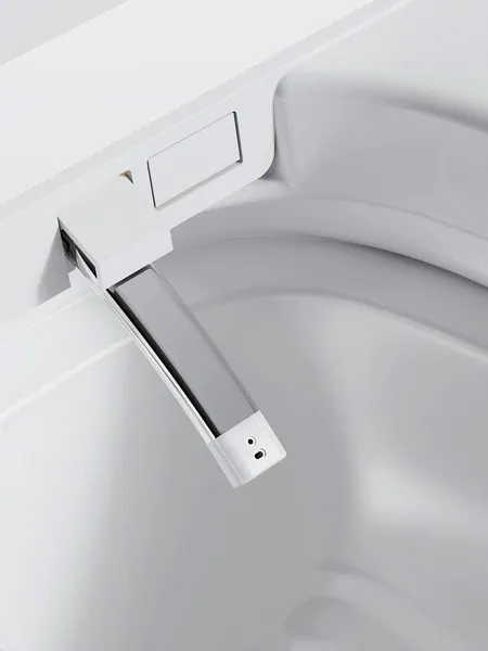 Integrated bidet nozzle of a white smart toilet