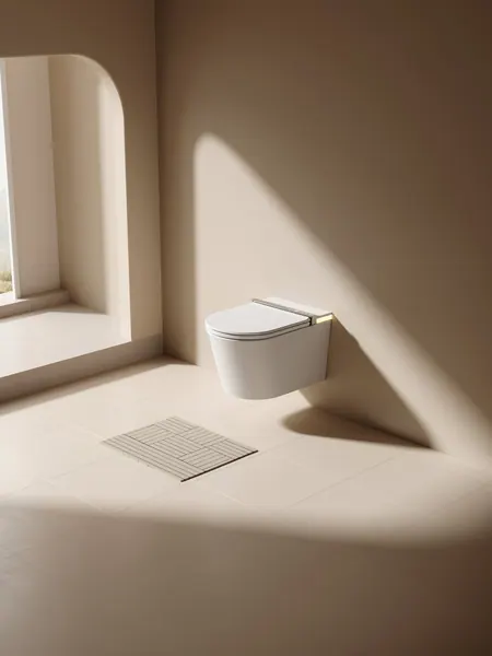 Wall-hung Keliss smart toilet in a bright bathroom